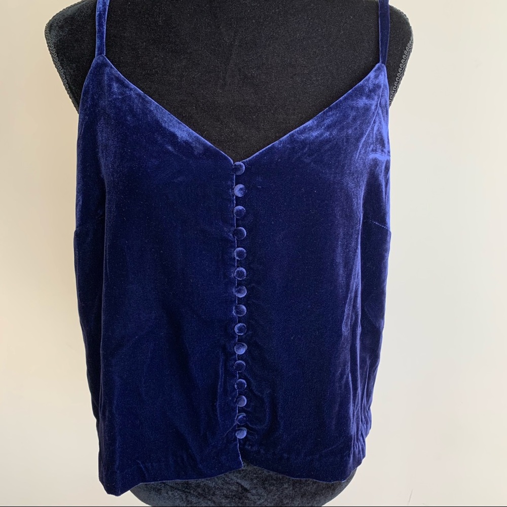 Madewell Velvet Spaghetti Strap Crop Top